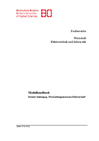 Modulhandbuch Bachelorstudiengang "Wirtschaftsingenieurwesen Elektrotechnik" (Stand: 07.03.23)