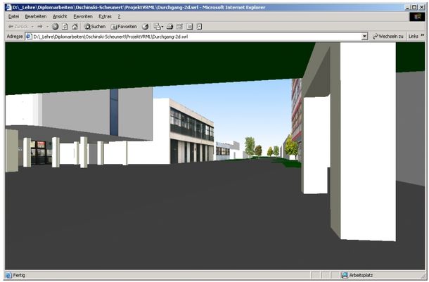 Screenshot einer VRML-Szene im Bereich der HS Bochum
