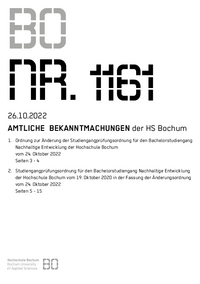 Amtliche Bekanntmachung der HS Bochum Nr. 1161, 26.10.2022