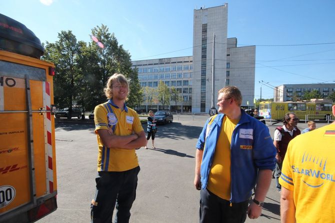 Matthias Drossel und Johannes Ruban sich sichtlich mit dem Pressetermin zufrieden