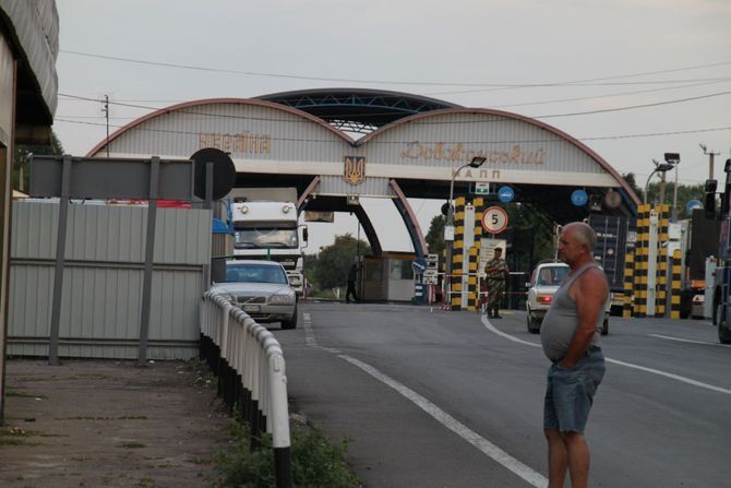 Blick vom Nachtlager zur Ukrainisch-Russischen Grenze