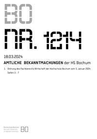 Amtliche Bekanntmachung der HS Bochum Nr. 1214, 18.03.2024