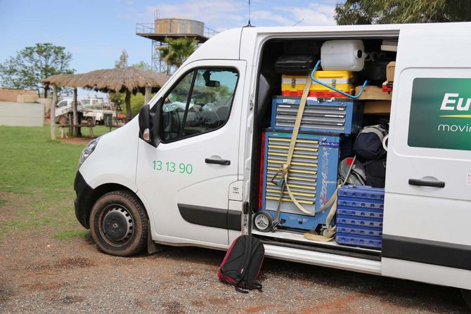 Werkstattwagen als Begleitfahrzeug