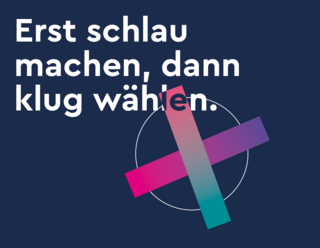 Plakat des dbv mit der Aufschrift "Erst schlau machen, dann klug wählen. #WählenGehen"