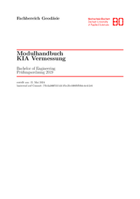 Modulhandbuch Bachelor Vermessung KIA (Stand 15. Mai 2024)