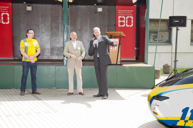 Tim Kohlmann, Stefan Spychalski und Dr. Peter Biele im Gespräch zur Zukunft der Bochumer Sonnenwagen