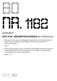 Amtliche Bekanntmachung der HS Bochum Nr. 1182, 22.08.2023