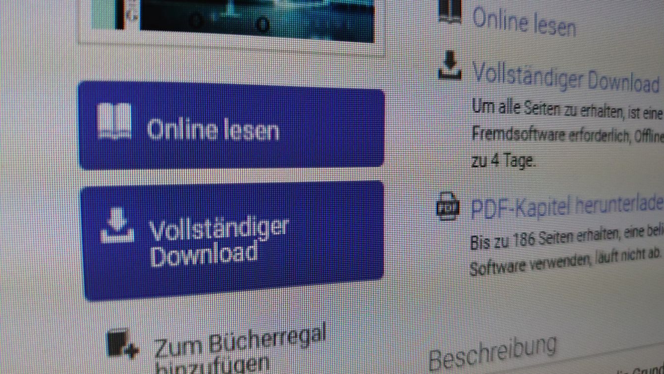 Screenshot eines Downloadbutton für ein E-Book