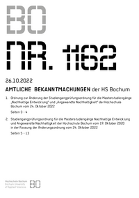 Amtliche Bekanntmachung der HS Bochum Nr. 1162, 26.10.2022