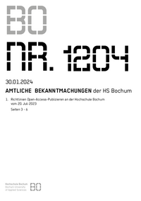 Amtliche Bekanntmachung der HS Bochum Nr. 1204, 30.01.2024