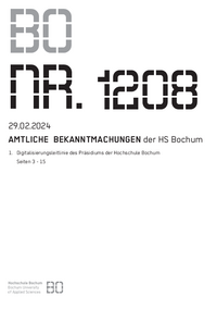 Amtliche Bekanntmachung der HS Bochum Nr. 1208, 29.02.2024