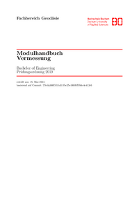 Modulhandbuch Bachelor Vermessung (Stand 15. Mai 2024)