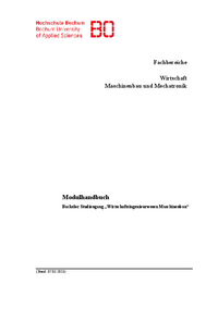 Modulhandbuch Bachelorstudiengang "Wirtschaftsingenieurwesen Maschinenbau“ (Stand: 07.03.23)