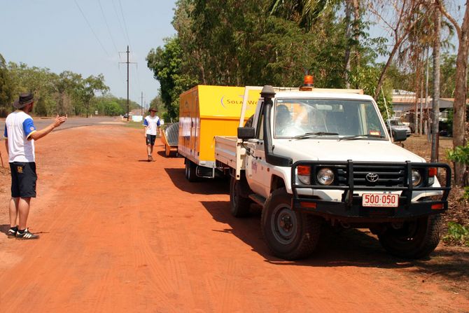 Offroad-tauglich: Die „Zugmaschine“ des Solarcar-Anhängers