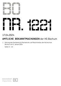 Amtliche Bekanntmachung der HS Bochum Nr. 1221, 17.04.2024