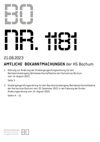 Amtliche Bekanntmachung der HS Bochum Nr. 1181, 21.08.2023