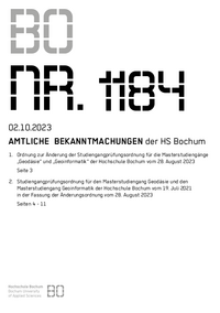 Amtliche Bekanntmachung der HS Bochum Nr. 1184, 02.10.2023