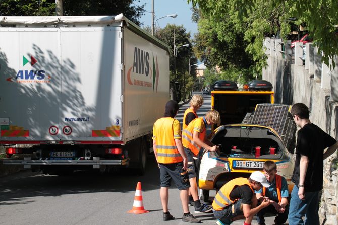 Eng aber sicher. Der unplanmäßige Stopp wird abgesperrt und gesichert zum Arbeiten