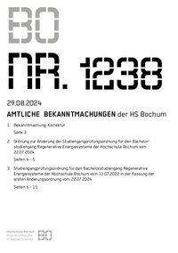 Amtliche Bekanntmachung der HS Bochum Nr. 1238, 29.08.2024