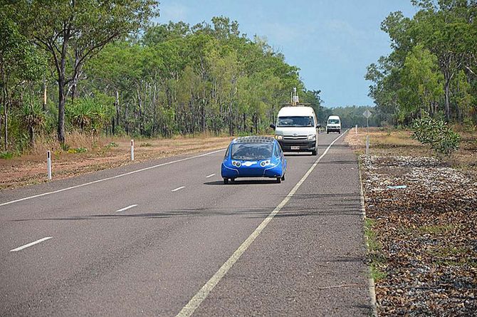 SolarCar während der Rennsimulation