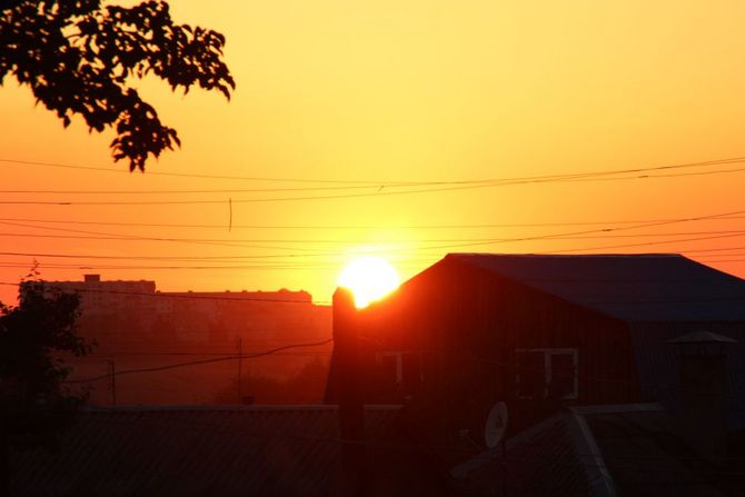 Einer der wunderbaren Sonnenuntergänge der Russland-1-Etappe