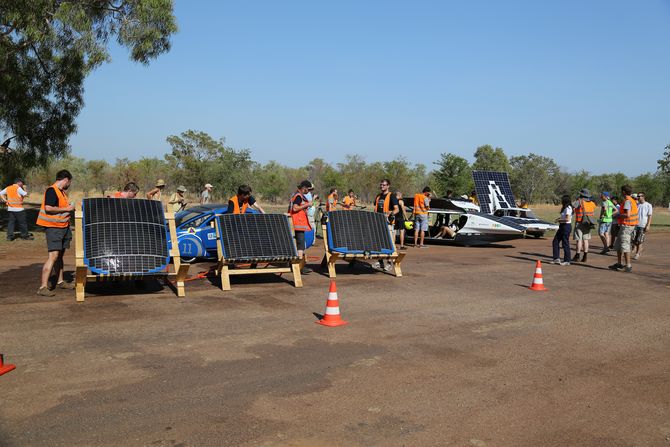 In dieser Reihenfolge sind die Solarcars angekommen