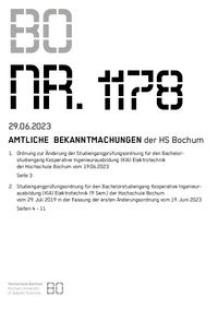 Amtliche Bekanntmachung der HS Bochum Nr. 1178, 28.06.2023