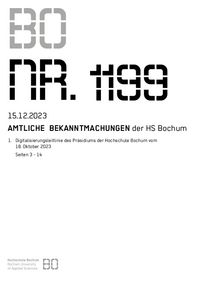 Amtliche Bekanntmachung der HS Bochum Nr. 1199, 15.12.2023